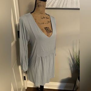 Monroe and Main Gathered Ticking Knit Top